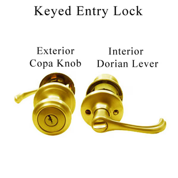 KWIKSET 400 COPA X DORIAN KEYED ENTRY LOCK - POLISHED BRASS - 400DNL-C-3